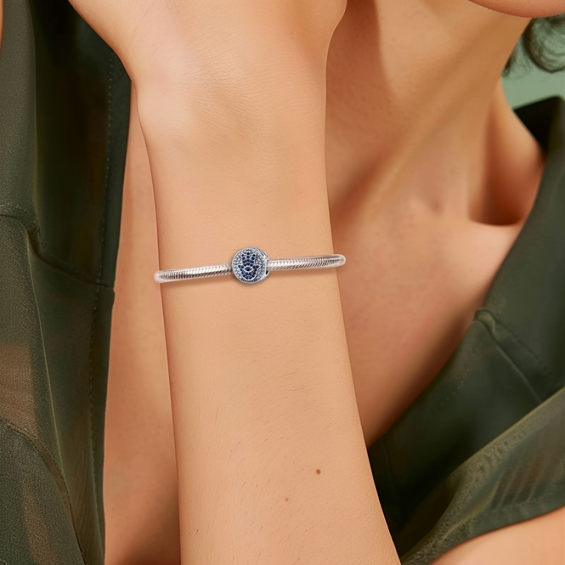 925 Silver Evil Eye Charm Bead — Gift for Women