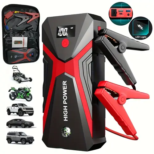 jump starter power pack 3000a car battery booster 12v portable car jump starter power to 8 0 or 6 0l diesel engine with qc3 0 dual usb leads and led flashlight