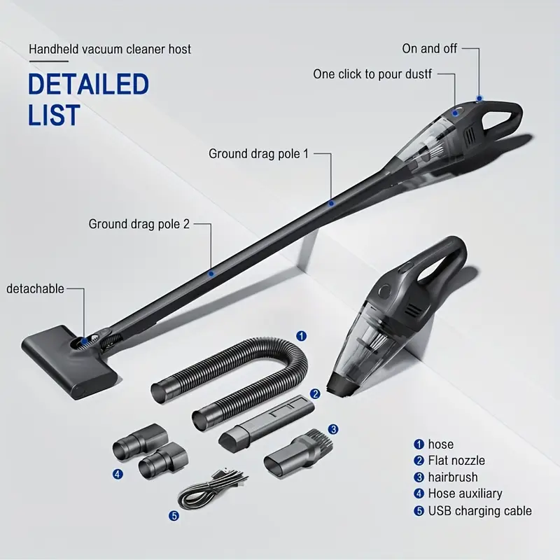 cordless vacuum cleaner super light suitable for home and car use with powerful suction of deep cleaning hard floors carpets and pet hair easy vacuuming details 11