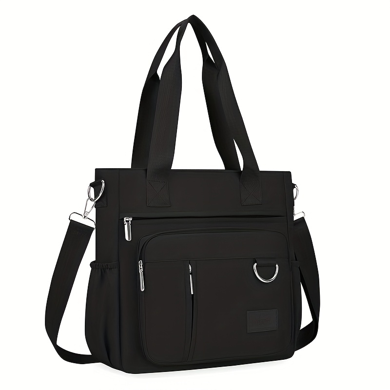 E-shop Lässige Eleganz, Schicke Oxford-Stoff-Tragetasche für Frauen - Vielseitige Schulter- & Handtasche mit Reißverschluss, Polyesterfutter -