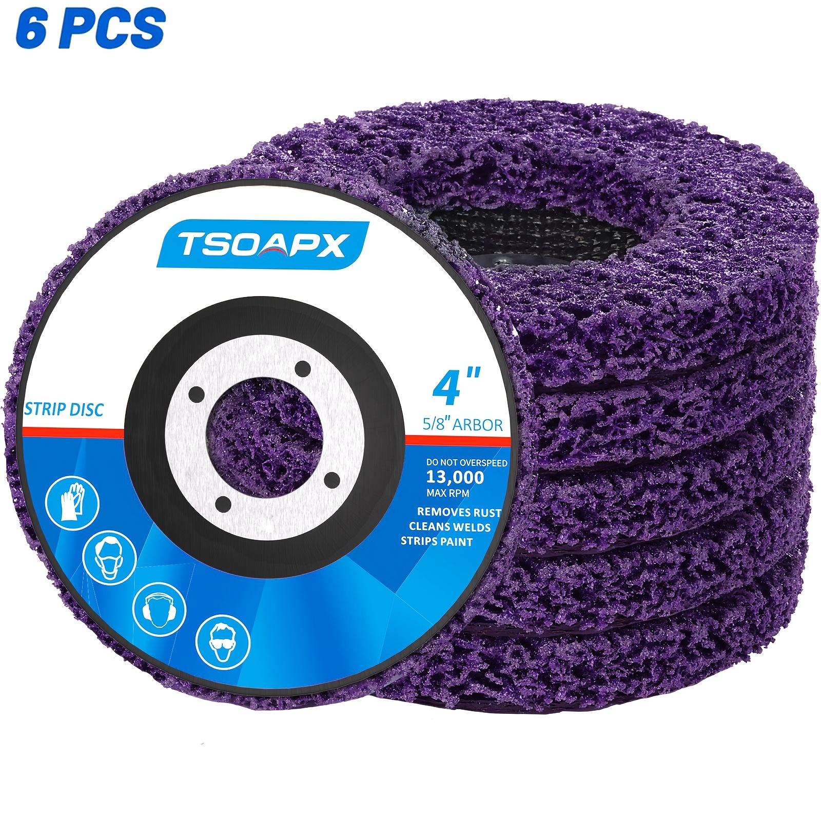 

6pcs Strip Discs Stripping Wheel 4 Inch For Angle Grinder, Tsoapx Paint Stripper Wheels Clean And Remove Paint Coating Rust Welds Oxidation (purple)