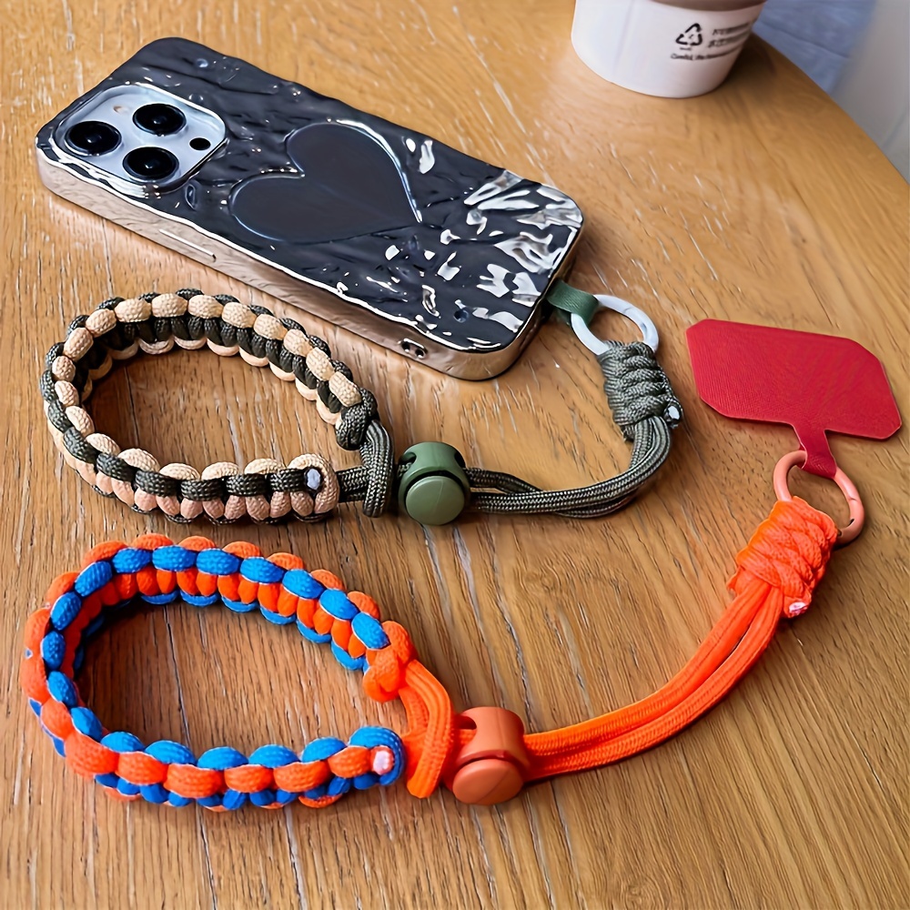 

2 Pack Mobile Phone Lanyard Short Wrist Adjustable Braided Strap Fashion Outdoor Firm