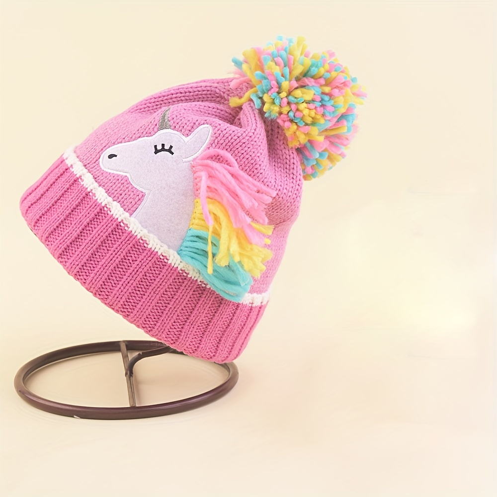 

1pc Hat Unicorn Knitted Hat & Gloves For , Girl