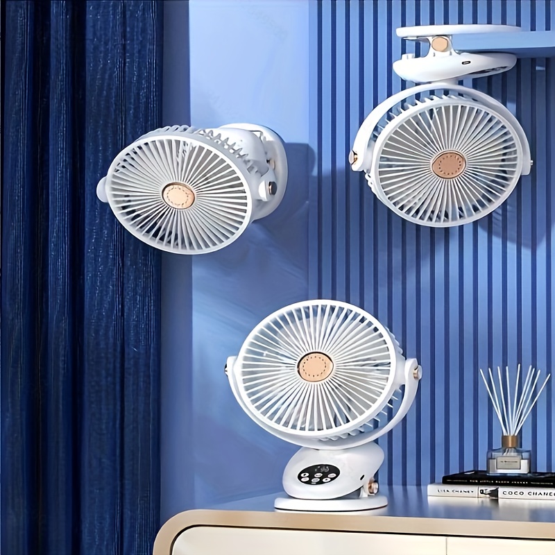 

1pc Multi-functional Clip Fan, Can Automatically Shake The Head, 5 Wind Speed Can Be Adjusted, Suitable For Offices, Dormitories, Bedrooms