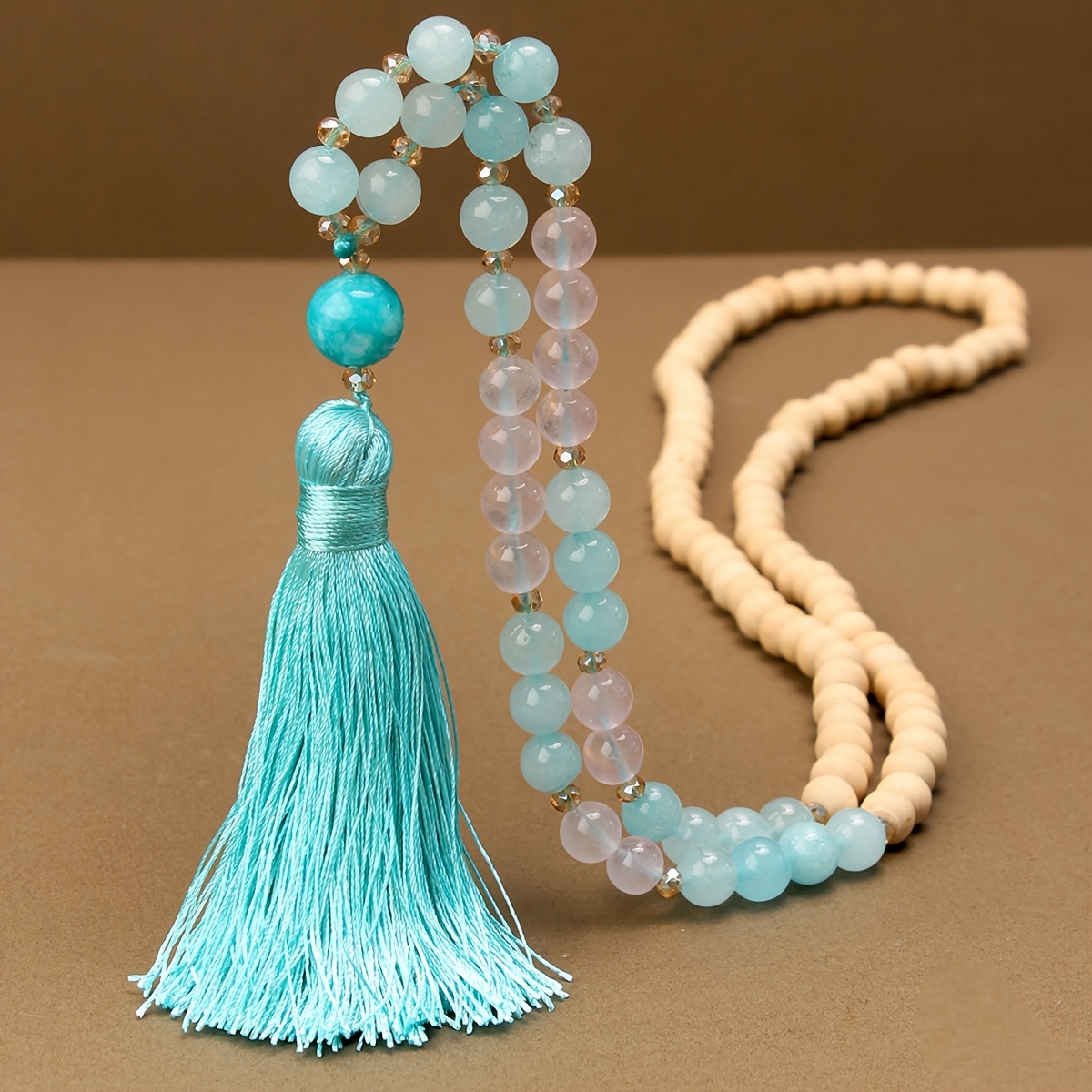 Women's Bohemian Tassel Beaded Long Necklace, Gift for Her