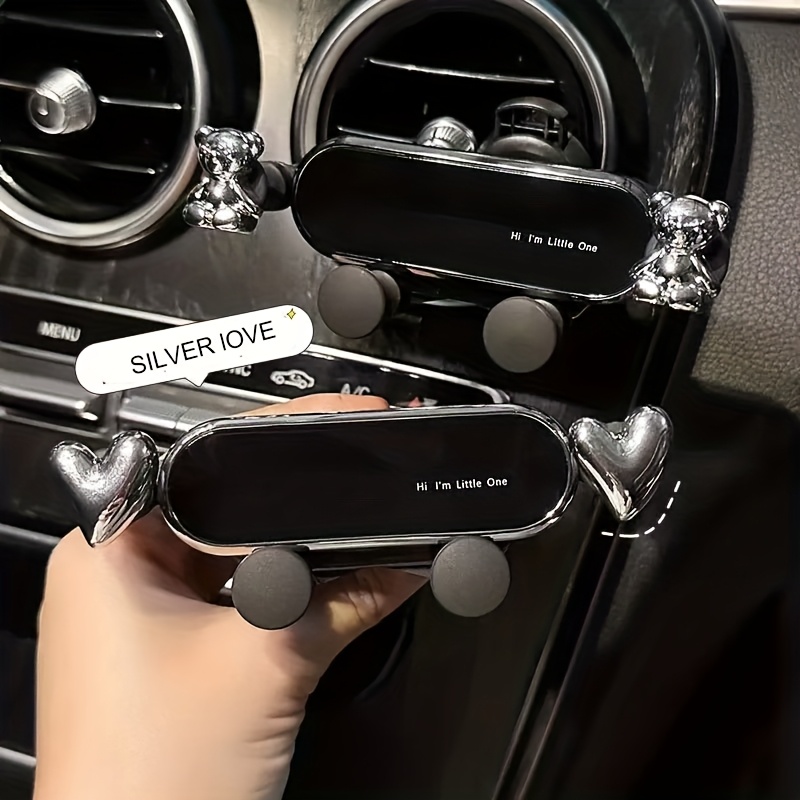 

Car Phone Holder With A -shaped Cartoon A Car Air Vent Navigation Support Bracket For Car Interior Decoration, A Car Gravity Phone Holder.