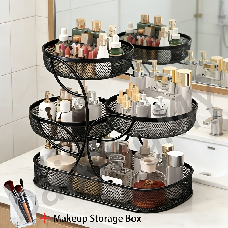 TEMU Four-layer Makeup Storage Rack, An Installation-free Makeup Storage Rack With Large Capacity And Diverse Functions, Used For Storing Lipsticks,
