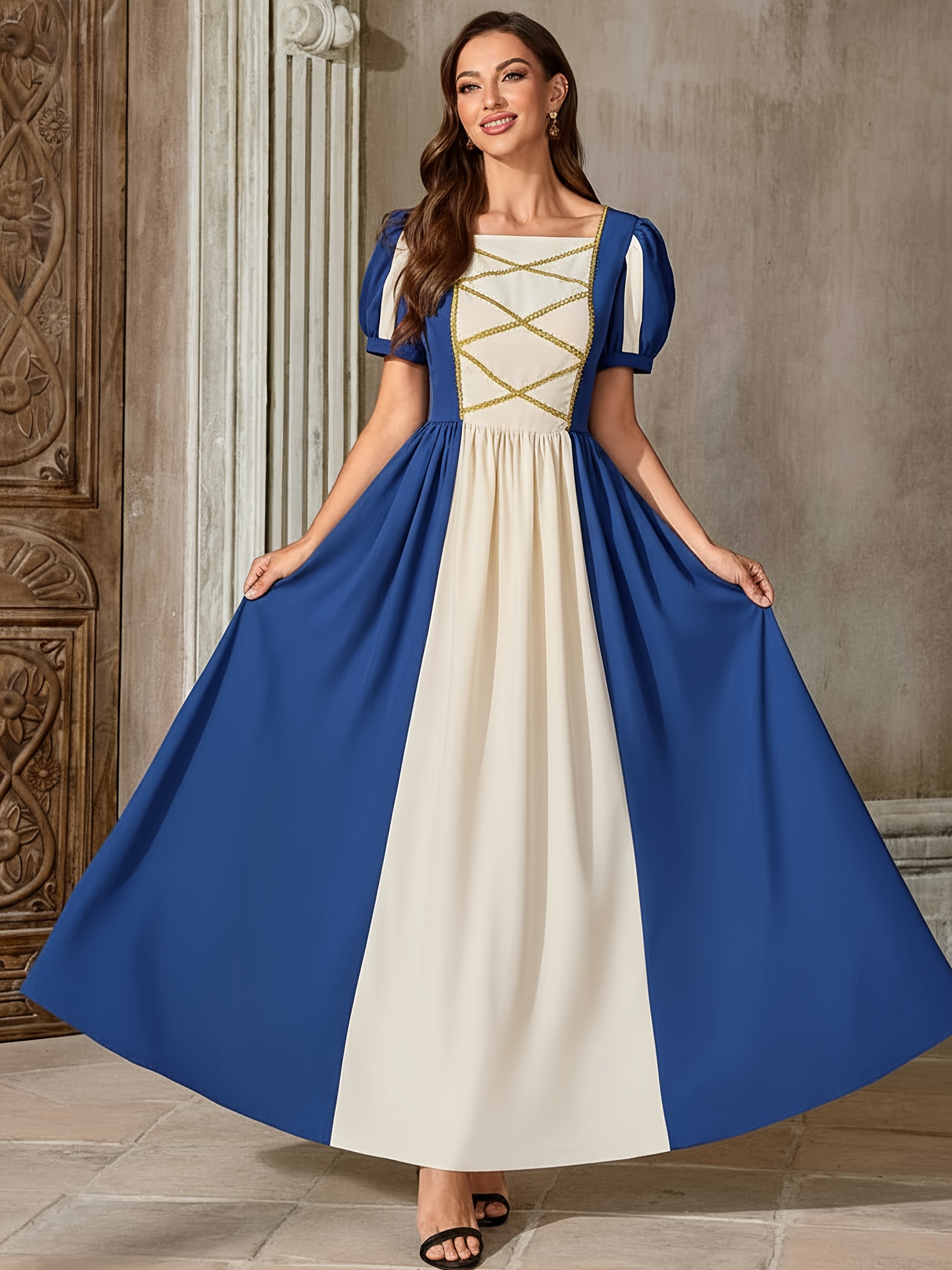 formal dresses prom A line sweetheart neck blue lace long prom dress, blue formal dress –  dresstby main image 1