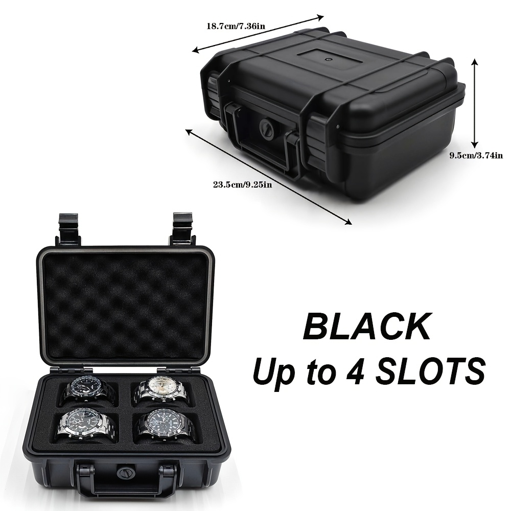 1  and jewelry storage box portable case made of high quality pp abs material protective case waterproof and dustproof pressure resistant and drop resistant designed with 4 12 20 slots essential for organizing watches and jewelry suitable for home storage outdoor travel   business trips and self driving tours a   for valentines day and christmas gifts Product details 11