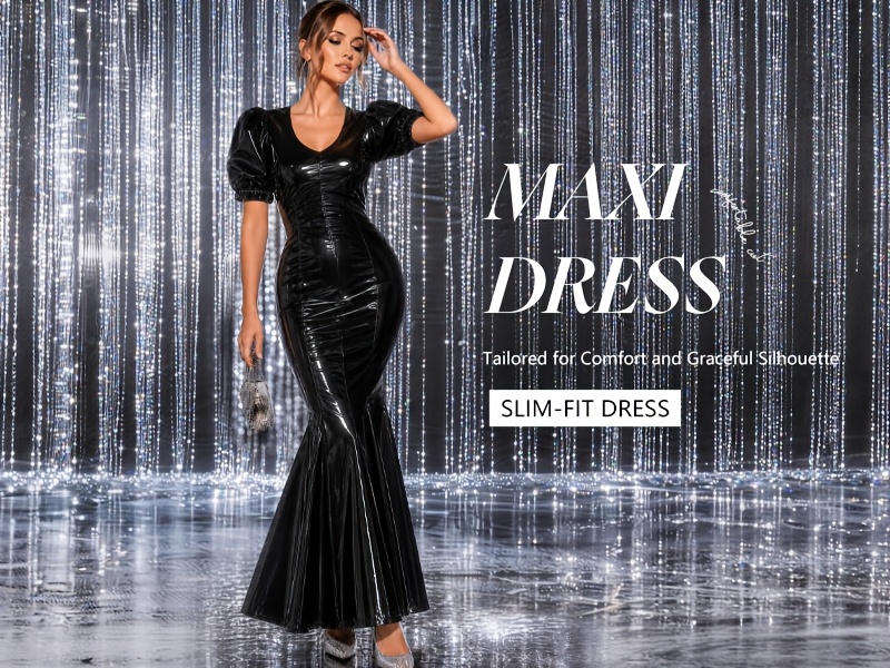 women dresses long sleeve Soft satin dress, long-sleeve, off-shoulder Sale
