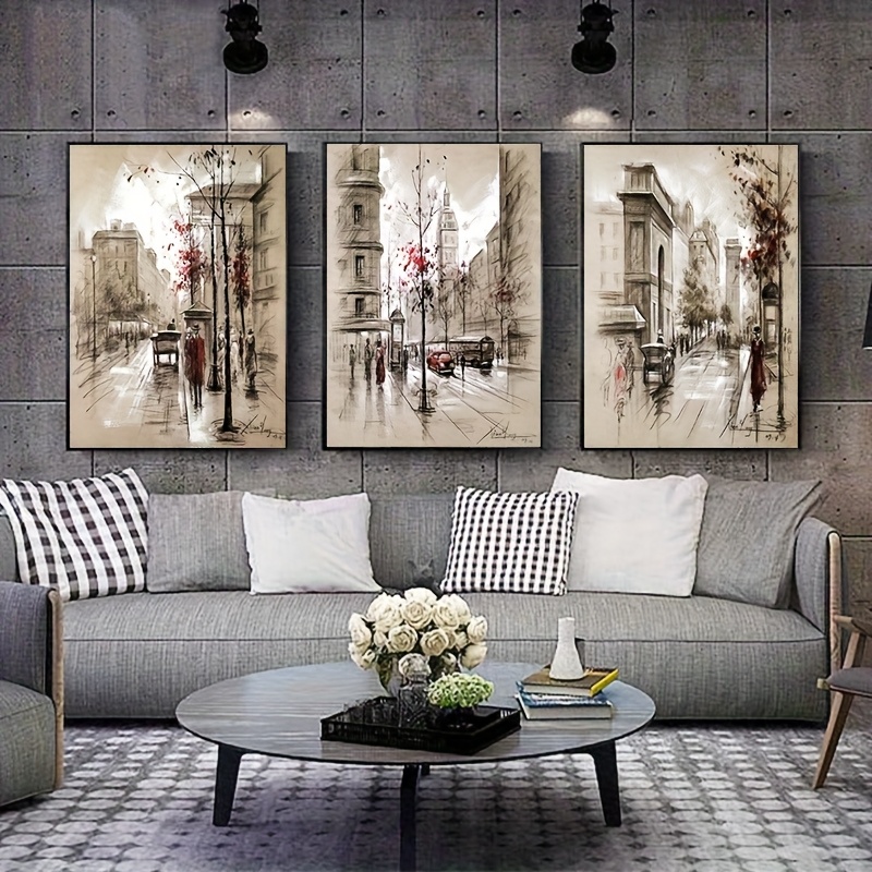 TEMU 2d Flat, 2d Flat, Set Of 3, Frameless Abstract Canvas Paintings For Home Decor, Perfect Gifts For Mother's Day And Father's Day, High-definition