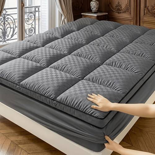 photo de l'article protège-matelas matelassé qualité hôtel avec bande élastique 360°, protecteur de matelas respirant, housse de lit ajustable anti-dérapante