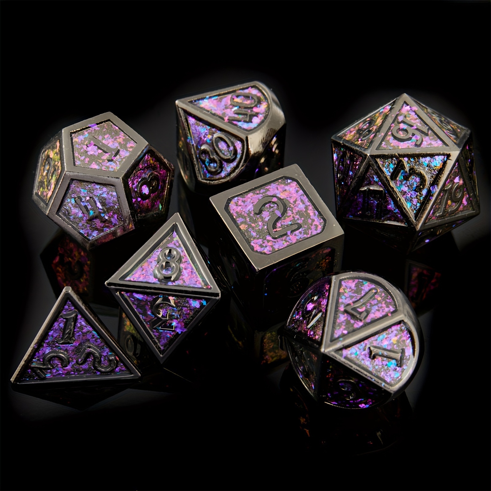 

Color Changing Powder Dnd Metal Dice Set D&d7 Piece Set Of Dragon And Dungeon Rpg Dice Polyhedron Role-playing Rpg D And D Dice D20 D12 D10 D8 D6 D4