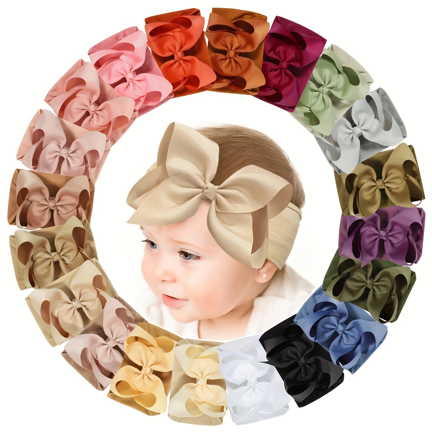 

10 Of Kids Bow Headbands - Bows 3-14 Years - - Polyester