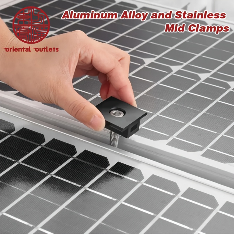 Zhengmy 100 Pack Solar Panel Mid Clamps 1.06 Inch Solar