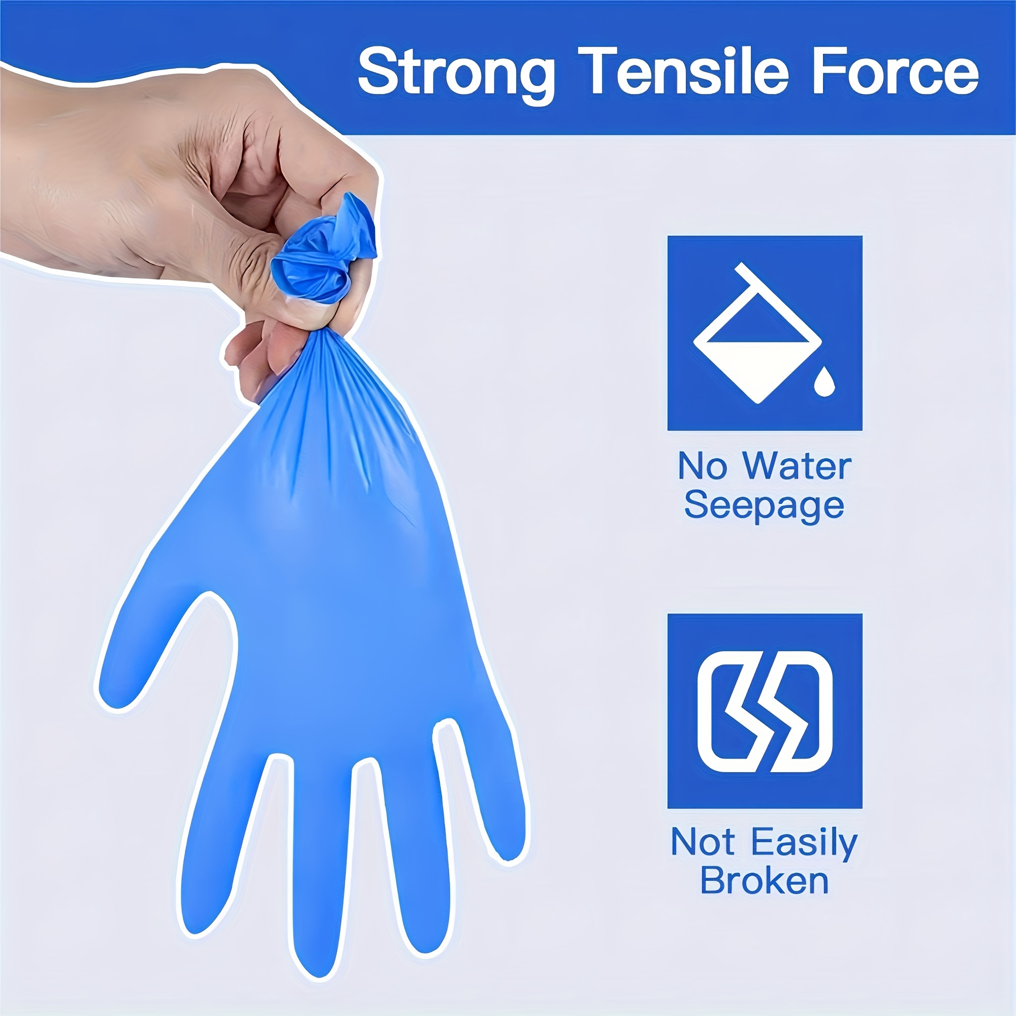 2 100pcs blue nitrile gloves powder free latex free   household cleaning supplies gloves nitrile gloves home kitchen supplies   nitrile disposable gloves cleaning supplies waterproof gloves suitable for kitchen cleaning tattoo hair dyeing   salon cleaning supplies household gadgets details 0