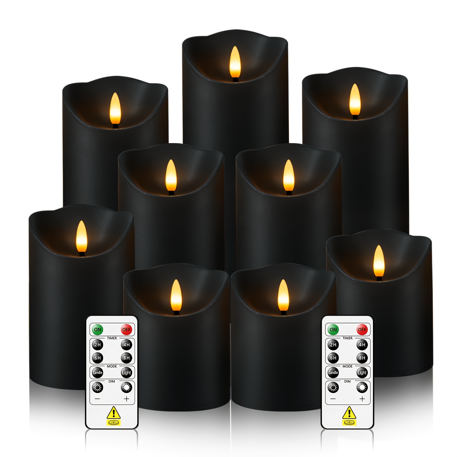 TEMU Sasigeiaa 9pcs Flickering Flameless Led Candles With 2 Remote Controls And Timer, Suitable For Home Decor, Shops, Family Gatherings, Halloween