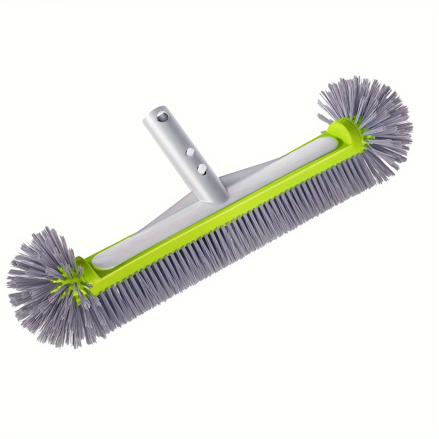 

1pc, Pool Brush Head With Round Ends, 17.5" Heavy Duty Aluminum Back 7 Rows Nylon Bristles Brush For Pool Wall Steps Corner, Cleaning Brush For Pool Home Bathroom