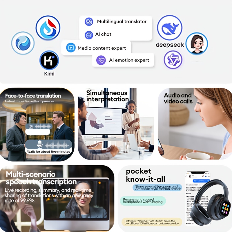 HYUNDAI Dual AI Models & Meeting Notes Archive Business Pros Corporate Meetings 2025 Trending Over - Ear Headphones – Image 7