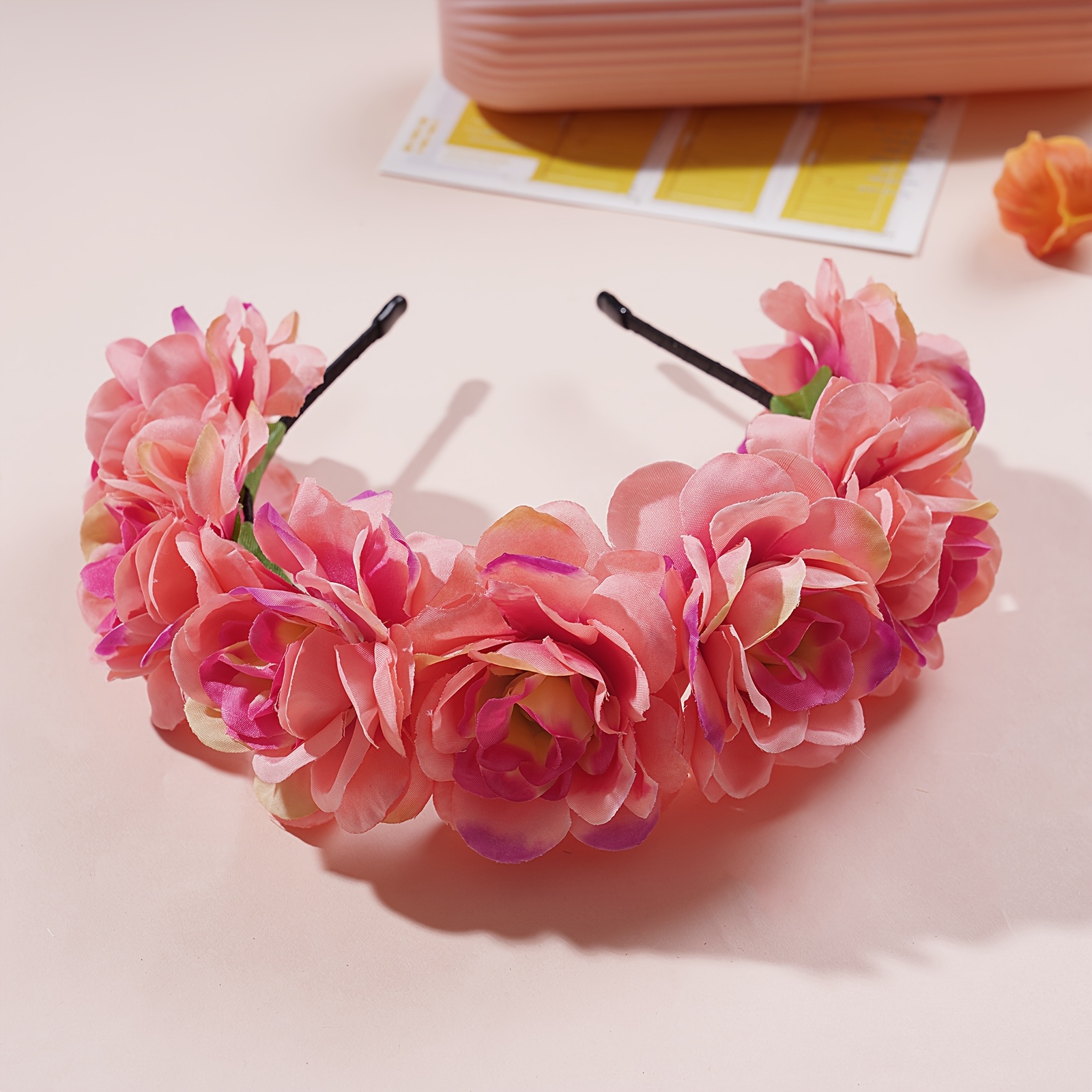 E-shop Feenschönheit florale Haarspange Pfingstrosen-Kranz-Stirnband für Reisefotografie, süßer rutschfester Haarreif, Haarnadel-Accessoire