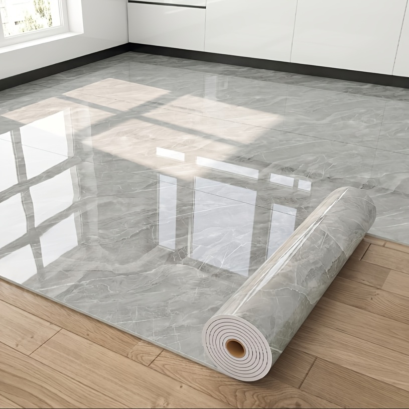 Image of 1 Roll Of Extra Thick 3mm Marble Floor And Wall Stickers - Peel And Stick Removable Self-adhesive Vinyl Tiles, Waterproof And Easy To Clean With A Luxurious Marble Design ( In /golden, Grey/white