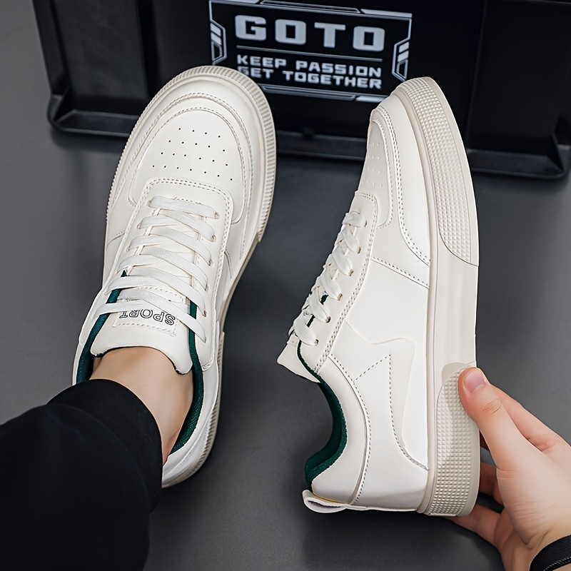 Zapatos Blancos de Suela Gruesa para Hombre, Talla Grande - Nueva Colección