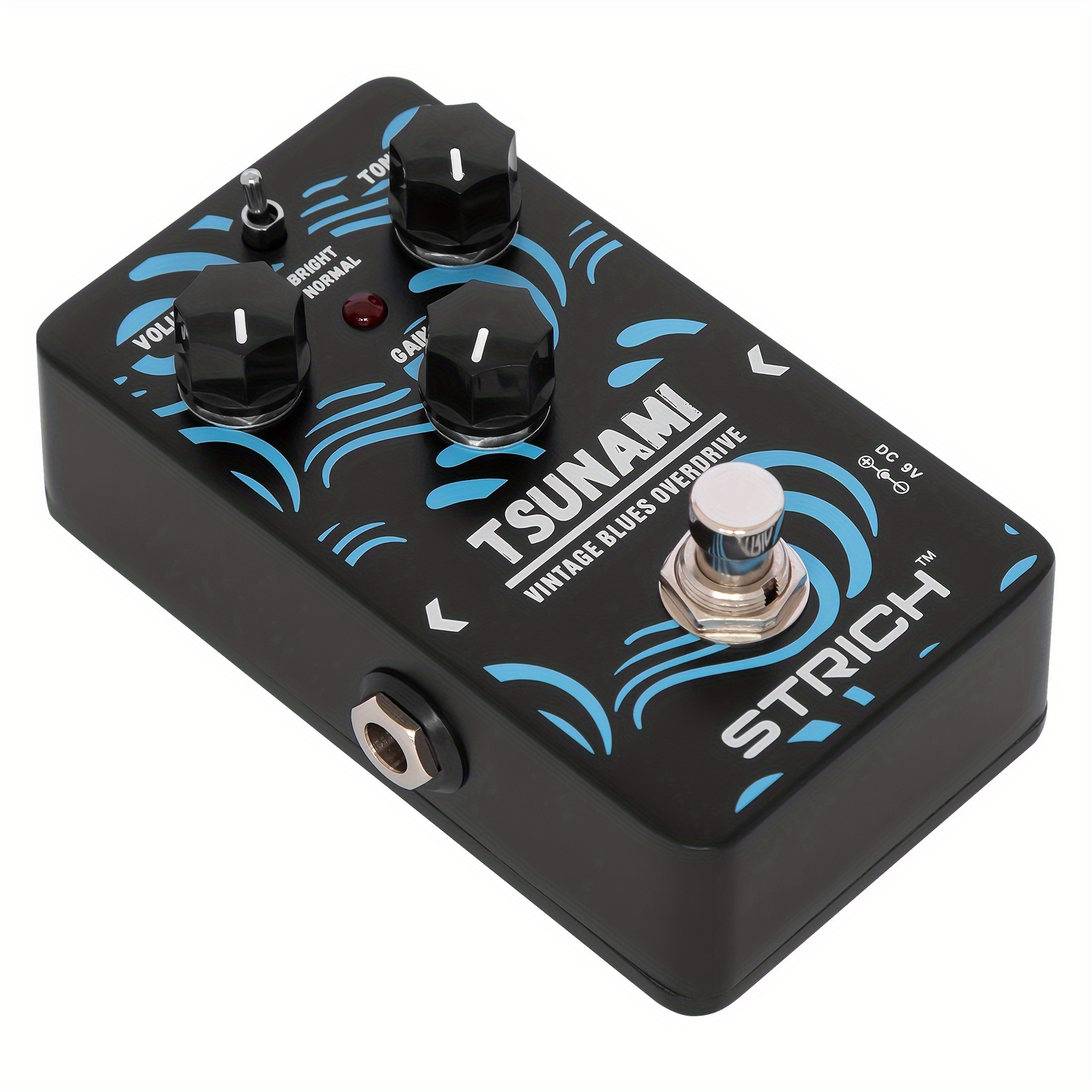 

Strich Tsunami Overdrive Guitar Pedal, Blues Drive Vintage Overdrive Warm/hot Modes, True Bypass For Electric Guitar, Black