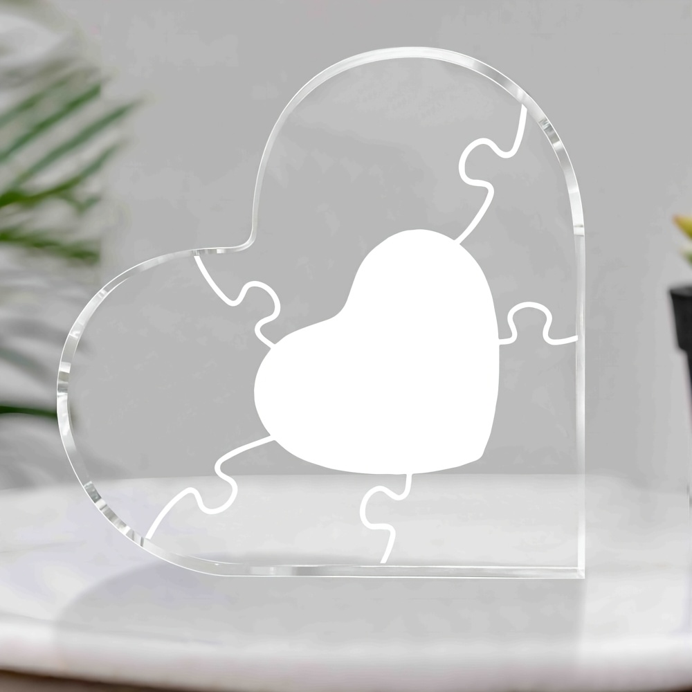 Customizable ' We Make A Family' Acrylic Heart Puzzle - Father's Day, Birthdays & Housewarming Gifts