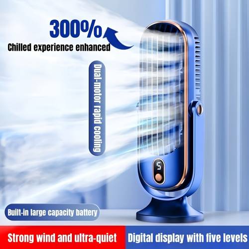 2026 portable air conditioner and cooler dual motor 5 speed 720 surround cooling fan powerful summer air conditioning fan quiet usb desktop fan suitable for home office bedroom travel camping rv outdoors ideal gift