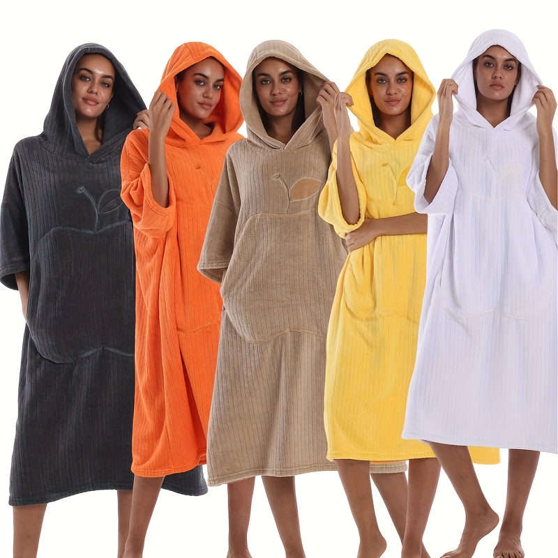 1pc   Bathrobe Robe - Ultra Soft &   Absorbent Hooded Wrap, Luxury Spa & Lounge Wear for Women/Men, Non-Slip Interior,   Home, Travel, or Gifts -   in Black/Orange/Beige/Yellow/White, Travel Robe, Contemporary Robe, Comfortable Robe, Postshower Wrap, Stylish Loungewear,   Microfiber, Versatile Robe, Travel Essentials,   Thanksgiving