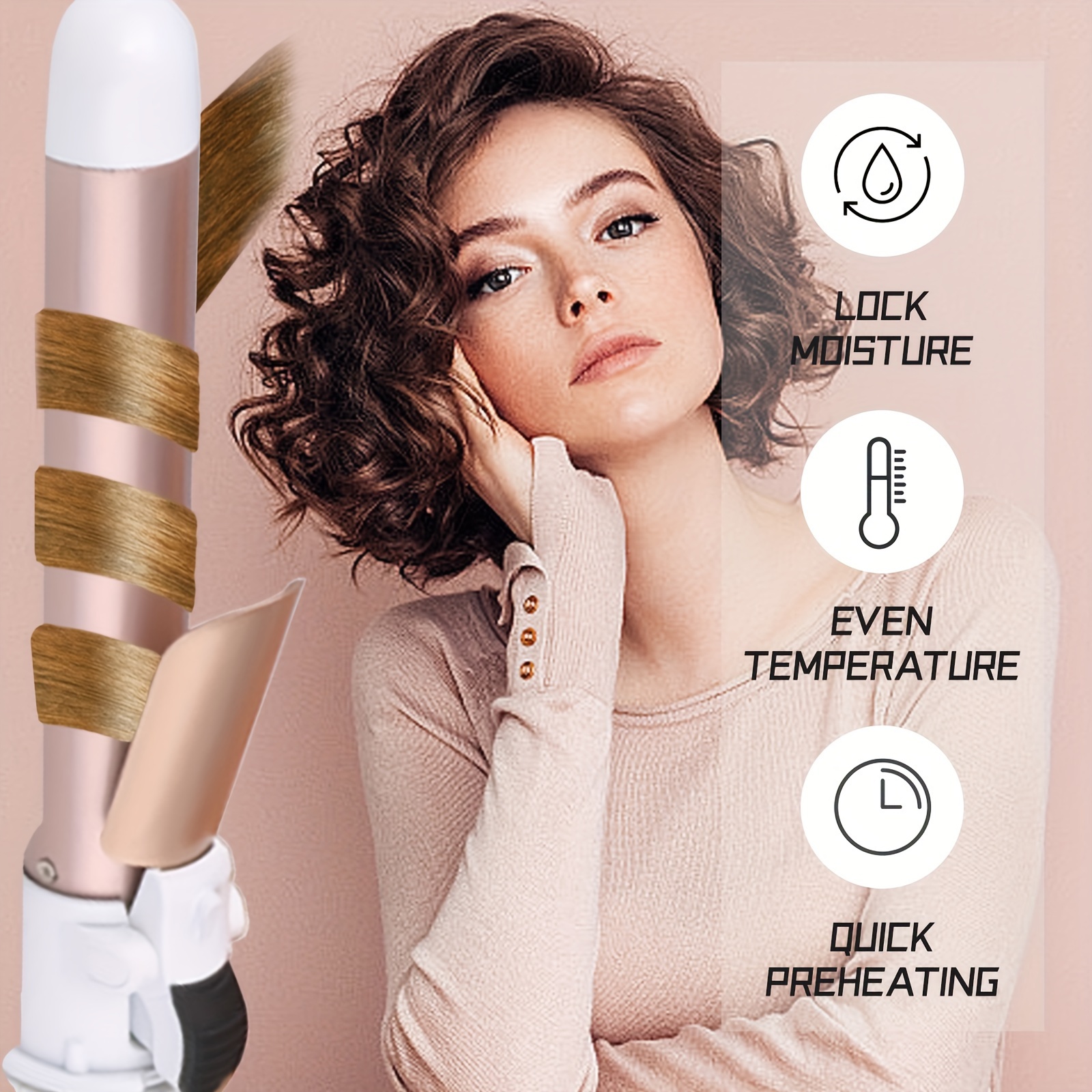 

Function Curling Iron, Ceramic Rotary Electric Curling Iron, Automatic Curling Hair, Big Wave Curling Hairdresser, Hair Clipper