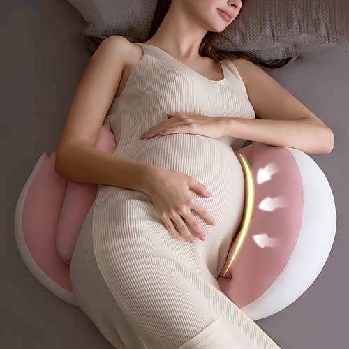 ergonomic maternity pillow for side sleepers u shaped pregnancy support cushion with lumbar protection soft polyester fill for comfortable belly back relief ideal for pregnancy care christmas