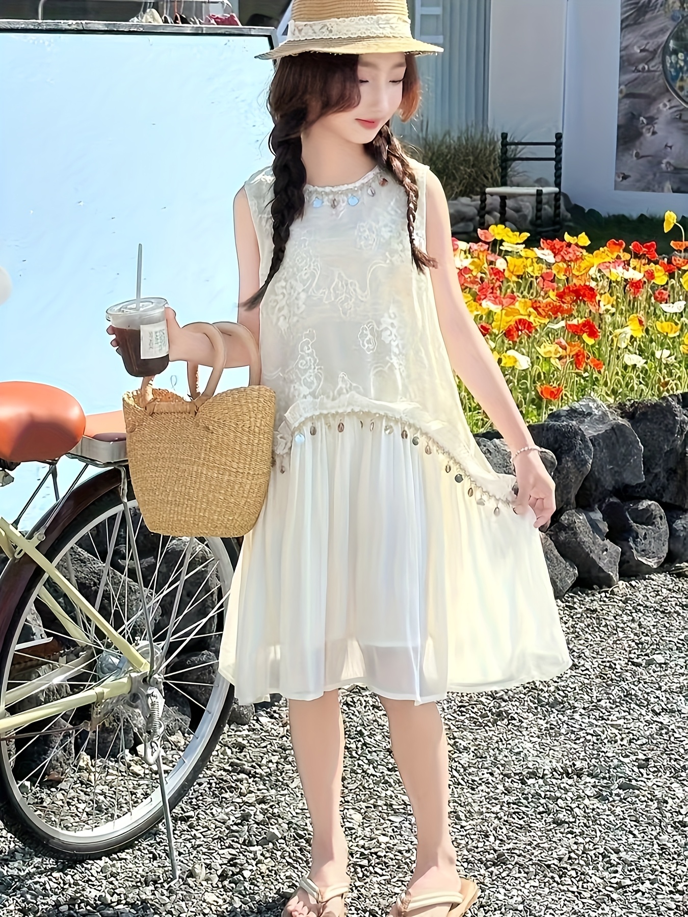 new bohemian dress girls stylish spring summer kids'