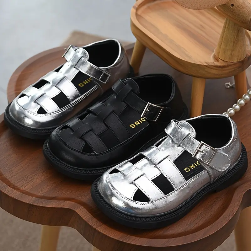 2025 summer casual girls sandals lightweight non slip abrasion resistant round toe low top two layer upper rubber sole insole   daily casual wear casual footwear stylish sandals comfortable footwear 4