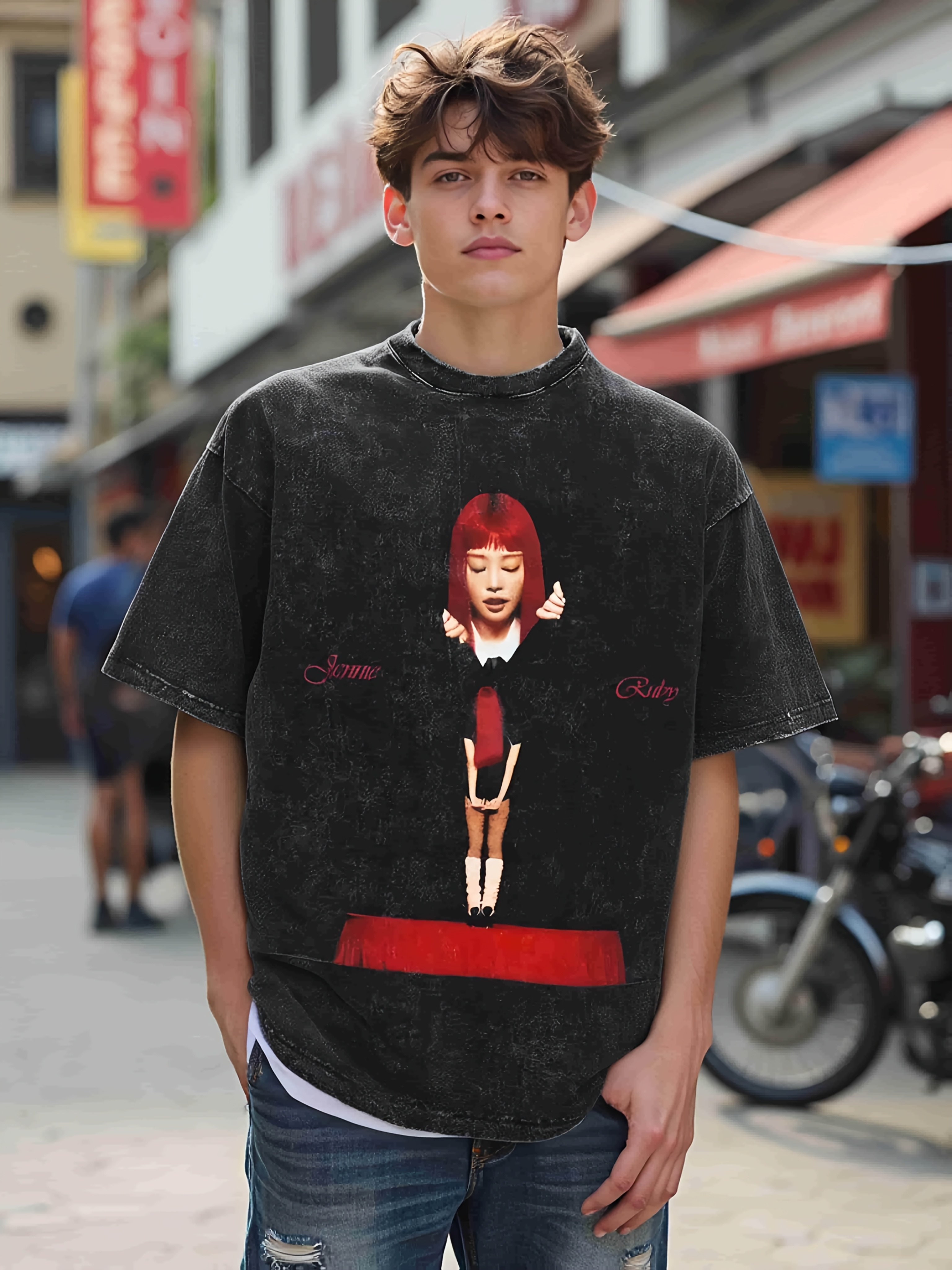 camiseta oversize ruby album 2025 algodón Temu Uruguay