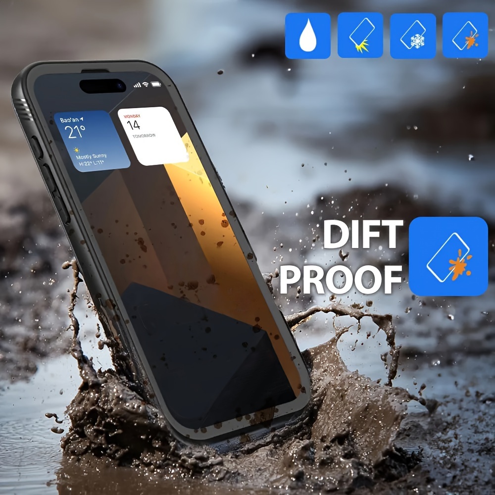 Waterproof Case for iPhone 16 15 14 13 12 11 Pro Max Plus Mini SE2 SE3 7 8 - Full-Body Heavy Dutywith Built In Tempered Glass Screen Protrctor Dustproof Shockproof Underwater Diving Swimming Phone Case, Outdoor Activities, Rugged Design, Adventure