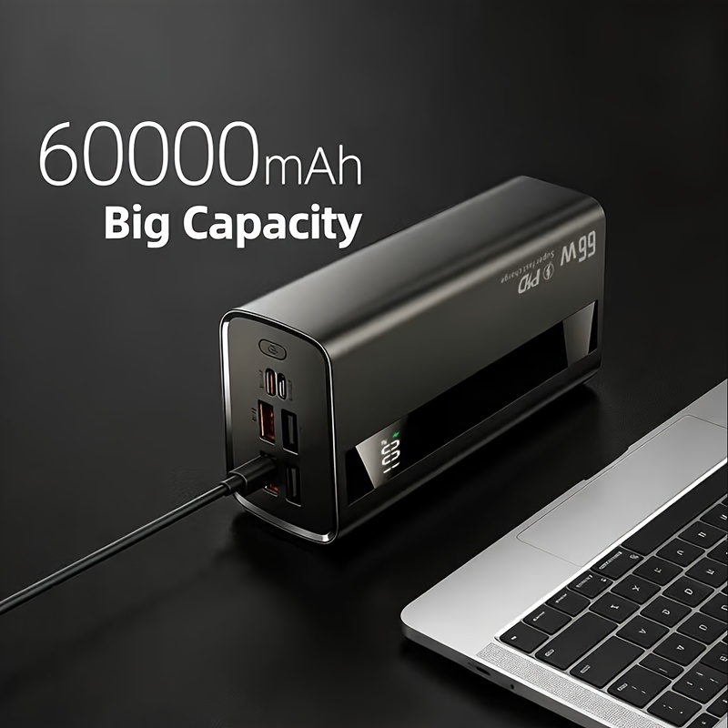 60000mAh Power Bank z hitrim polnjenjem, inteligentnim digitalnim zaslonom, velika kapaciteta Power Bank, ki omogoča hiter polnjenje več hkrati