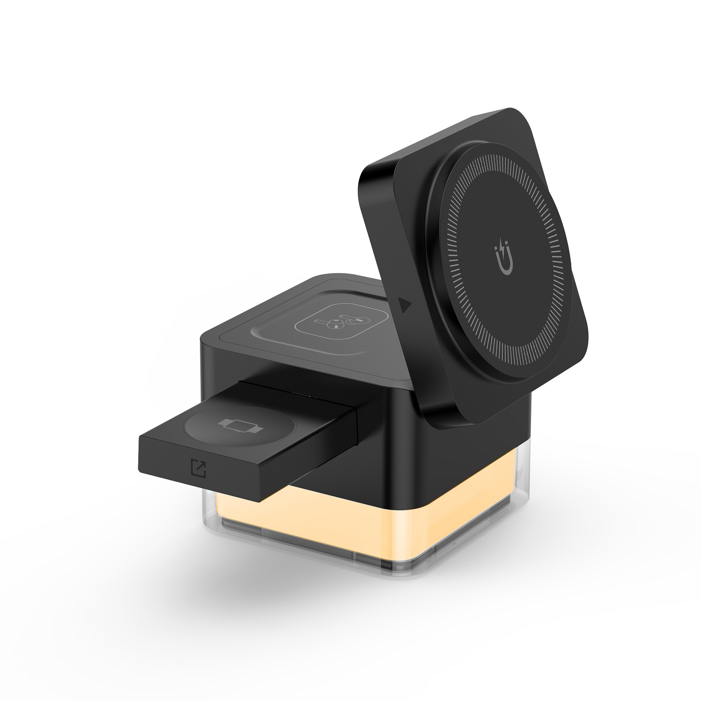 TEMU 15w Fast Charging Station, Foldable Wireless Charging Stand For Galaxys S25 S23/ 17 16 15 14, 13, 12, Pro/pro Max For Iwatch 3-11, Se/ultra