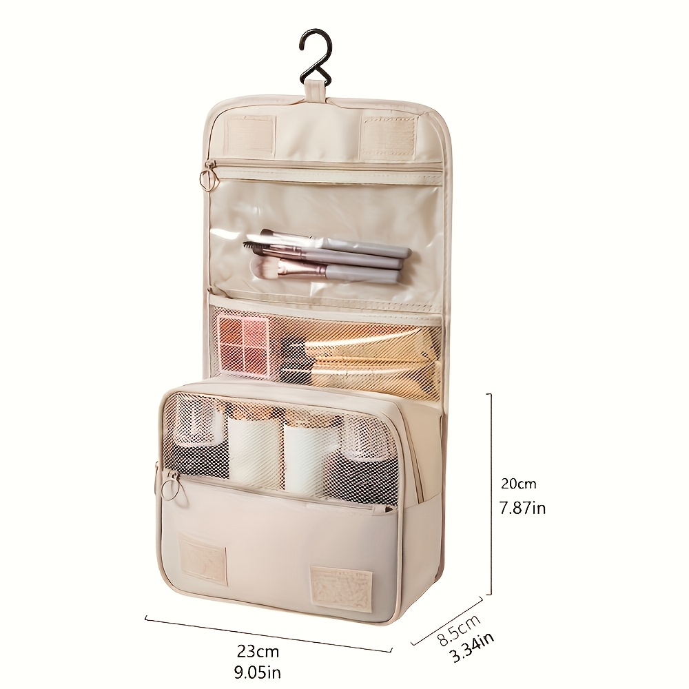 3 colors   large capacity travel makeup bag with diagonal stripes portable multi functional hanging toiletry organizer for men and women