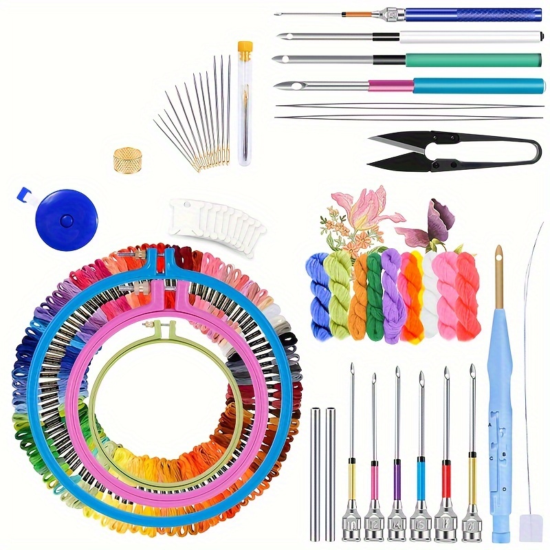 

Embroidery Punch Needle, 156pcs Punch Needle Tool With Needle Punch, 110pcs Embroidery Thread, Embroidery Hoops, Embroidery Needles, Punch Needle Kit For Beginners