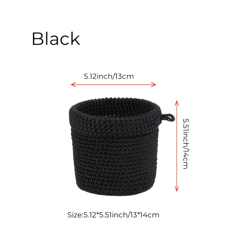 Image of Handmade Woven Rope Hanging Baskets - Small Round Shelf Desktop Storage Baskets For Organizing - Woven Rope Baskets For Keys, Sunglasses, Wallets, Plants On Door - Modern Woven Baskets Wall Decor