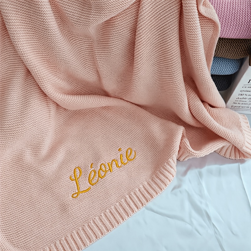 Custom Embroidered Name Blanket, Personalized Throw Blanket
