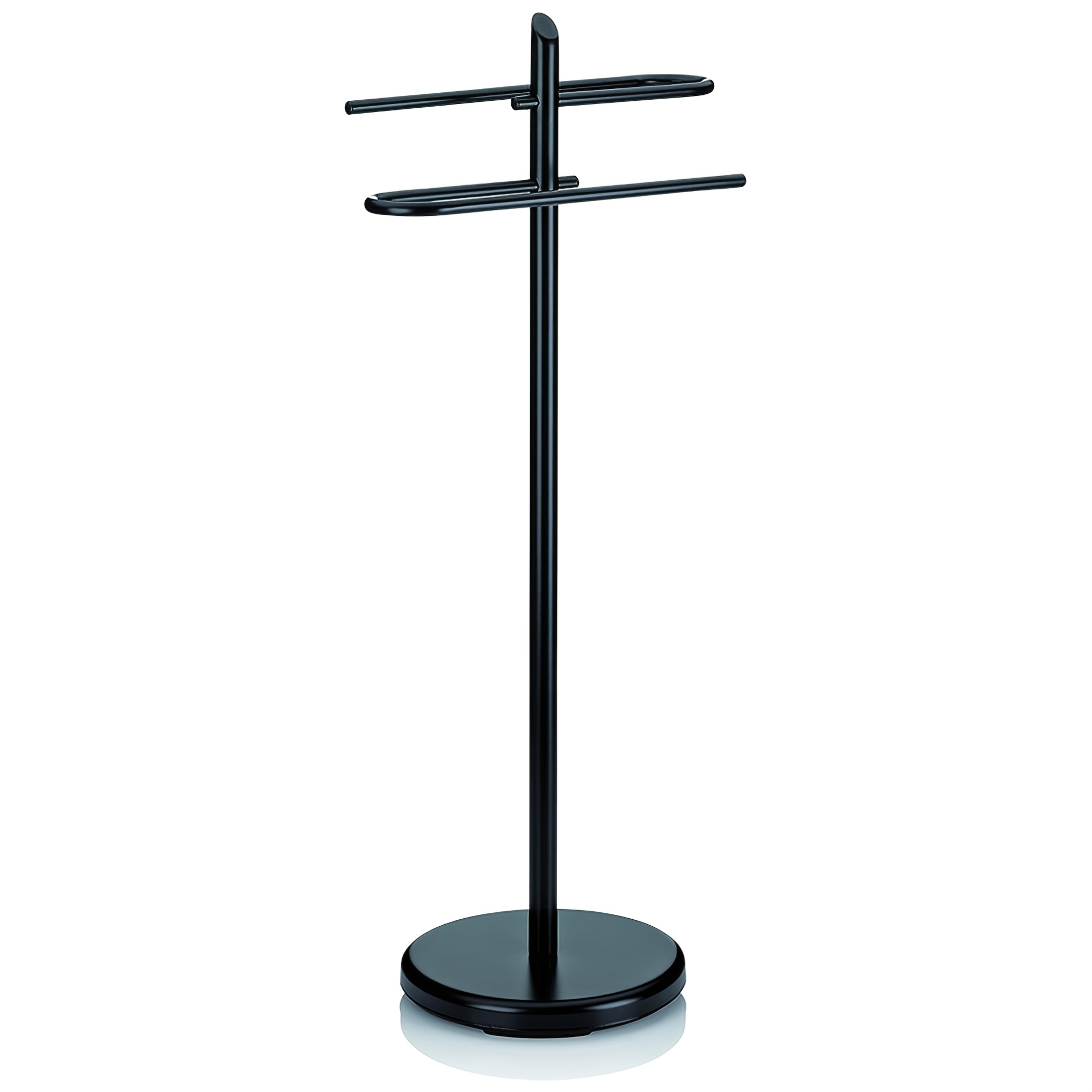 Hand Towel Stand, Stainless Steel Towel Holder For Bathroom Countertop, 85cm Weighted Base Standing Hand Towel Rack Bar Holds 2 Towels For Kitchen Vanity, Black, Shelves