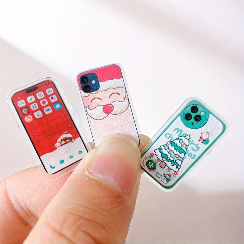 

5/10/15/20pcs Miniature Simulation Christmas Phone Christmas Tree Ornaments Doll Christmas Decoration Miniature Display