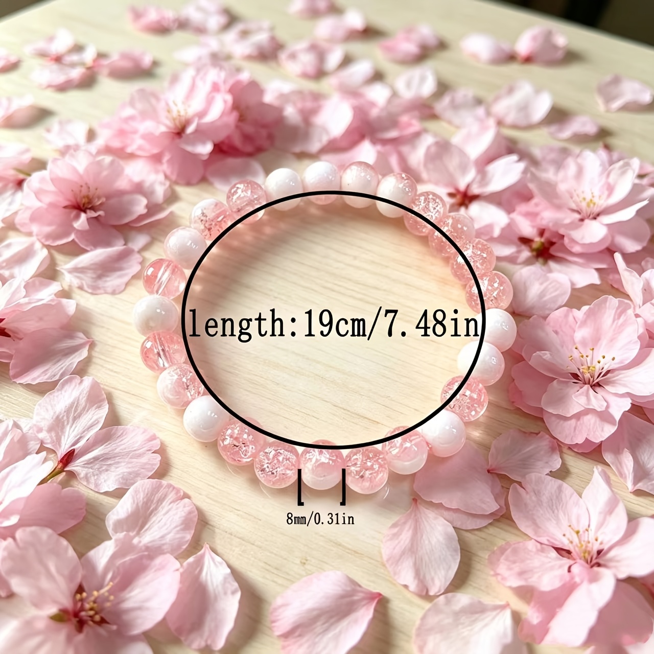 2pcs Pink White Gradient Style Bracelets