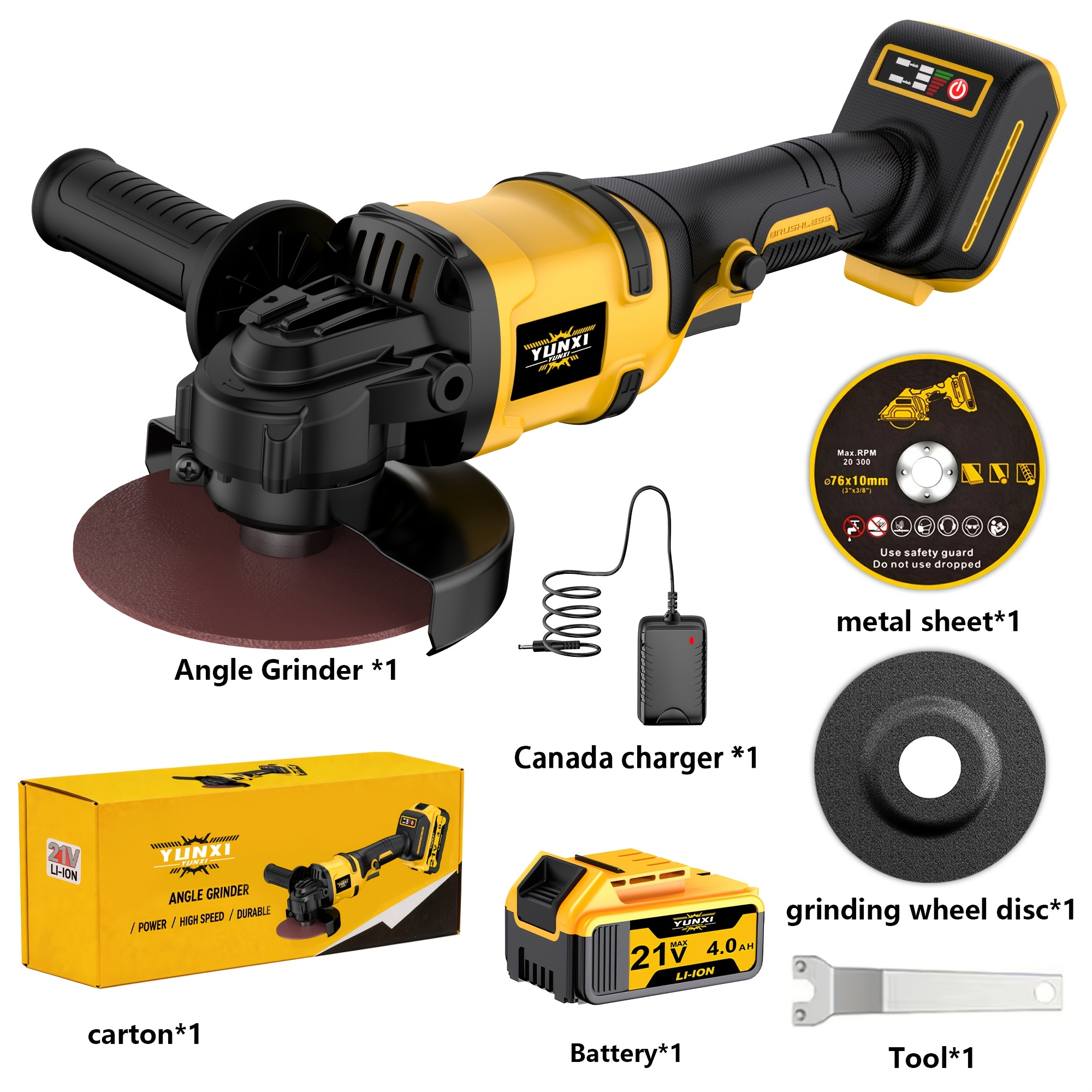 TEMU The All-new Rechargeable Angle Grinder Comes With A Lithium-ion Battery, Fast Charger, And Complete Accessories, Optional Accessories, Enhancing