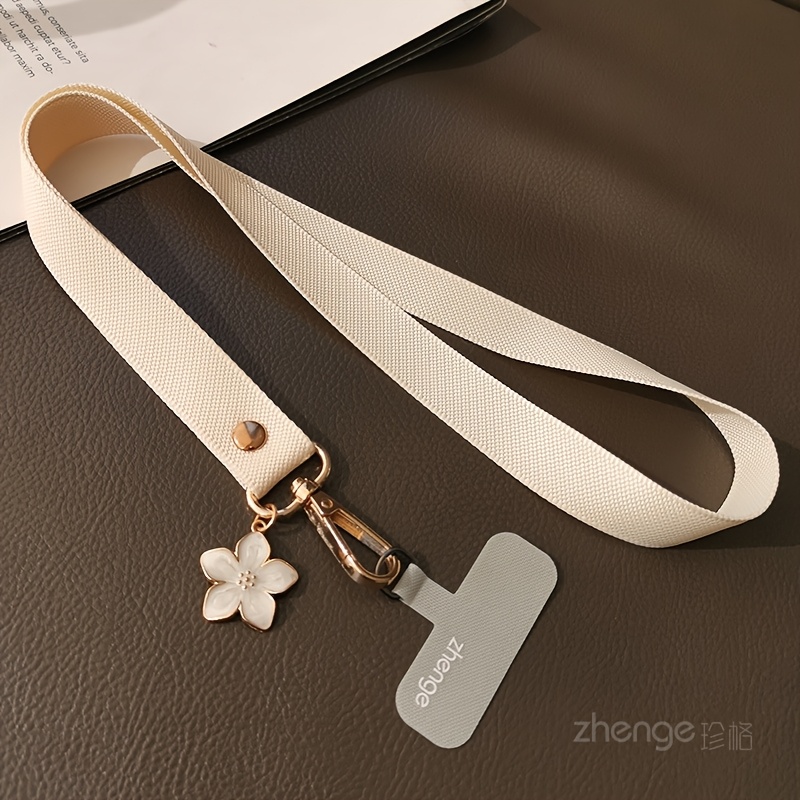 Image of 1pc Nylon Long Phone Lanyard With Detachable Multifunctional Anti-lost Strap, Woven Neck Keychain Tag Cord For Phone Cases