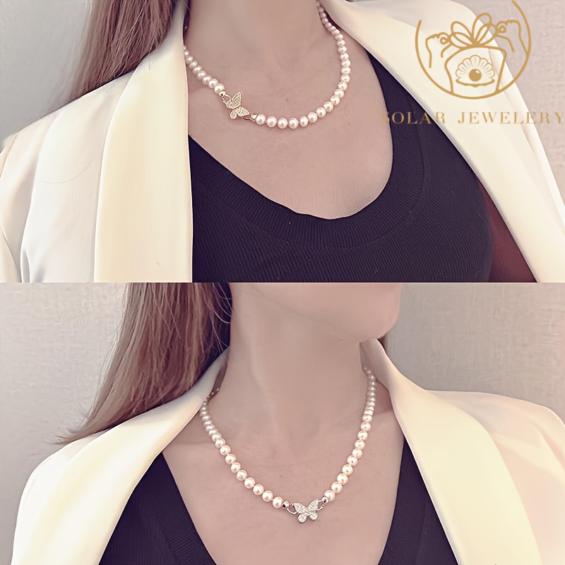 Women's Handmade Elegant Freshwater Pearls Collar Necklace, Gift Ready
