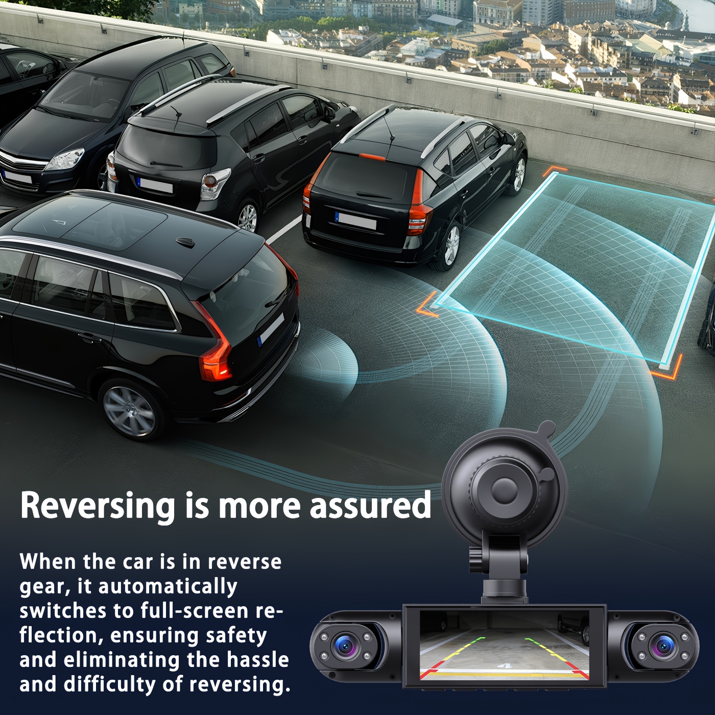 360° 4-Channel 1080P Ultimate Security Dash Cam Kit, 1080P Front & 720P Left Right Rear, Super Night Vision, WDR, G-Sensor, Loop Recording, Optional Memory Card & Lens - Black Box for Safe Driving.