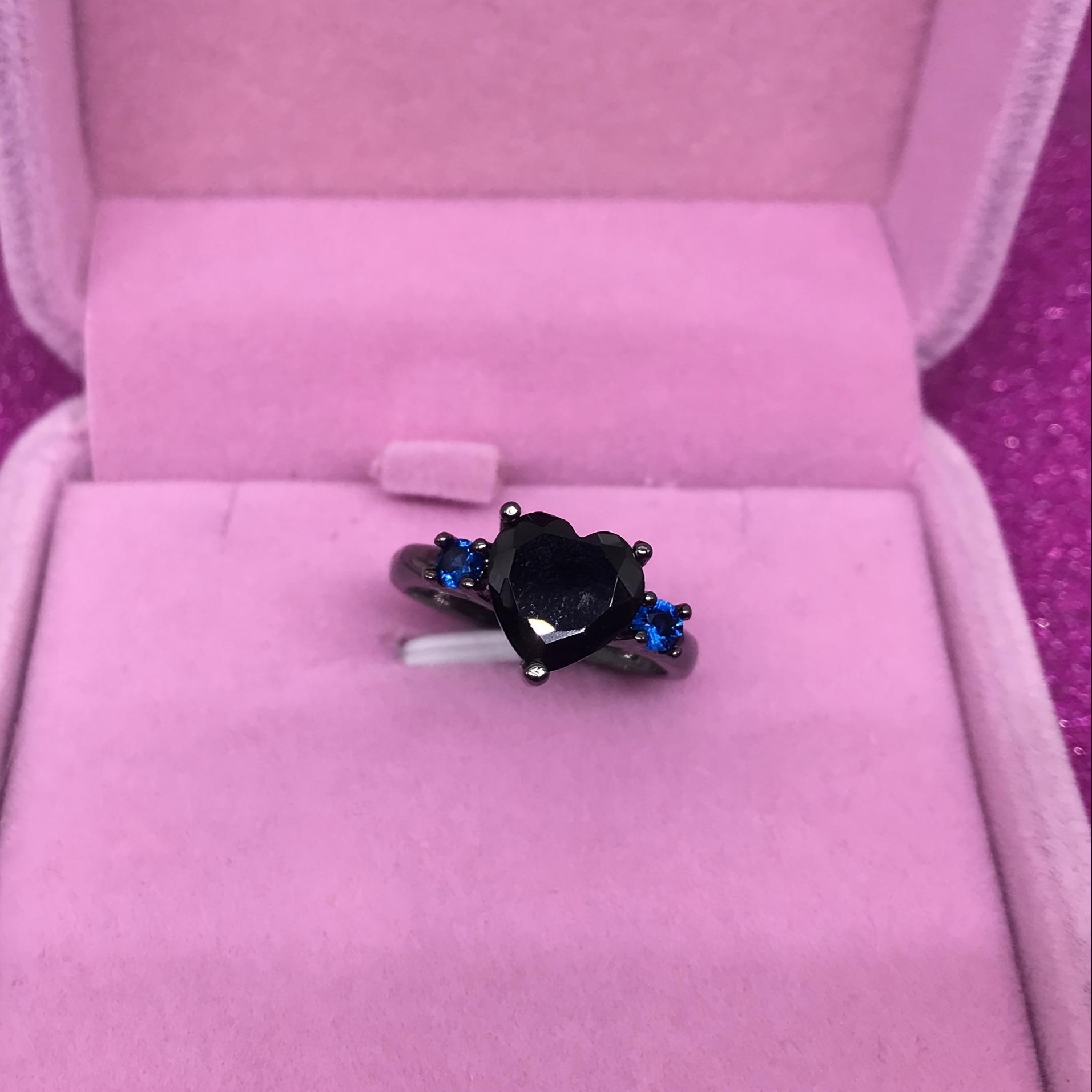 

1pc Retro And Fashion Black Cubic Zirconia Ring, For Birthdays, Anniversaries, And Graduation Christmas Gifts